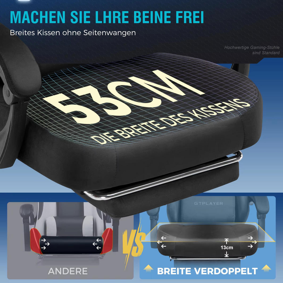 GAMINGSTUHL Stoff Atmungsaktiv Ergonomisch Rot - Rot, Metall (67/131/49cm) - Kaket