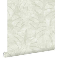 TAPETE Monstera-Blätter 53 cm x 10.05 m - Beige, Papier (53/1000cm) - ESTAhome