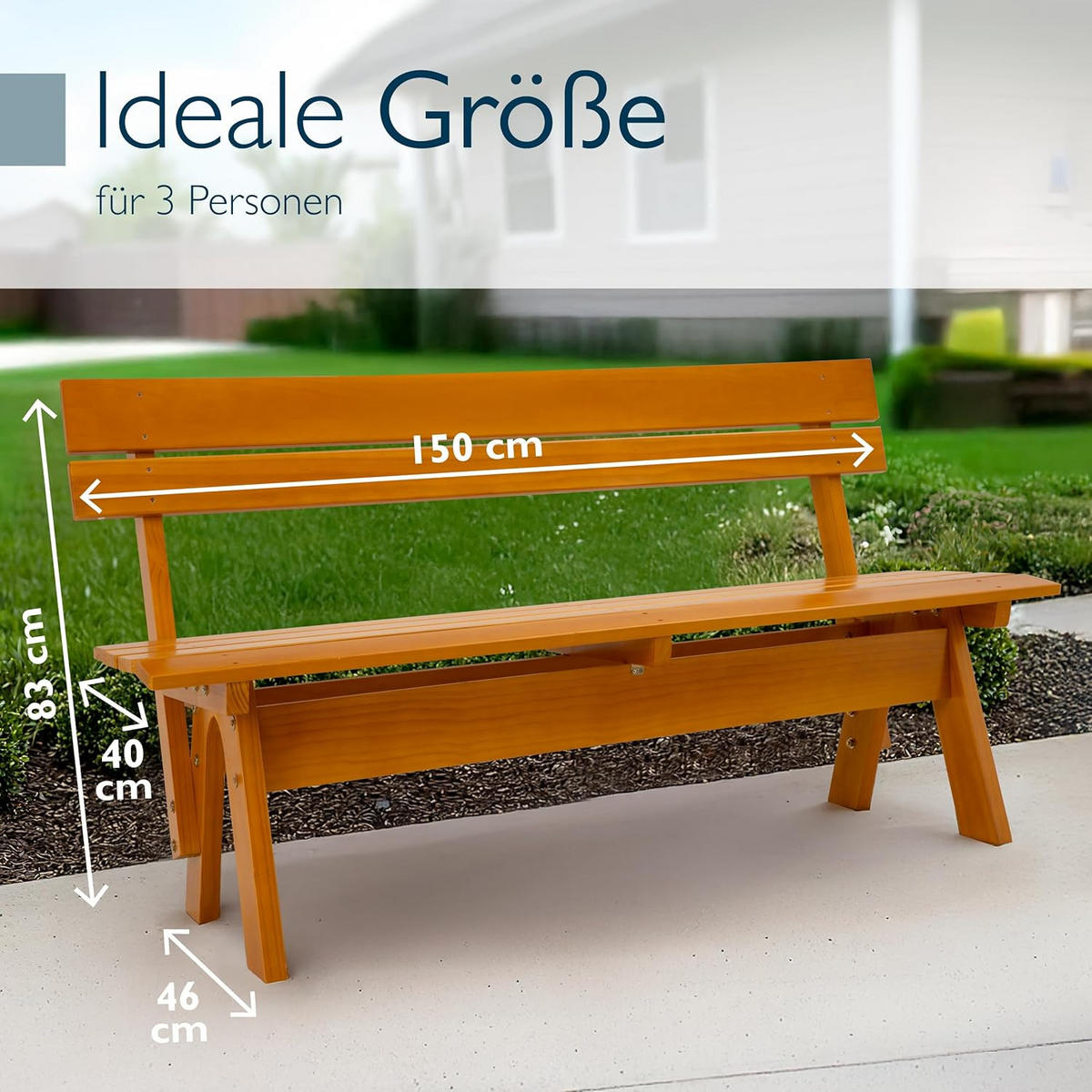 GARTENBANK Tromsö GR 150cm - Braun, Holz (42/60/150cm) - Beautissu 