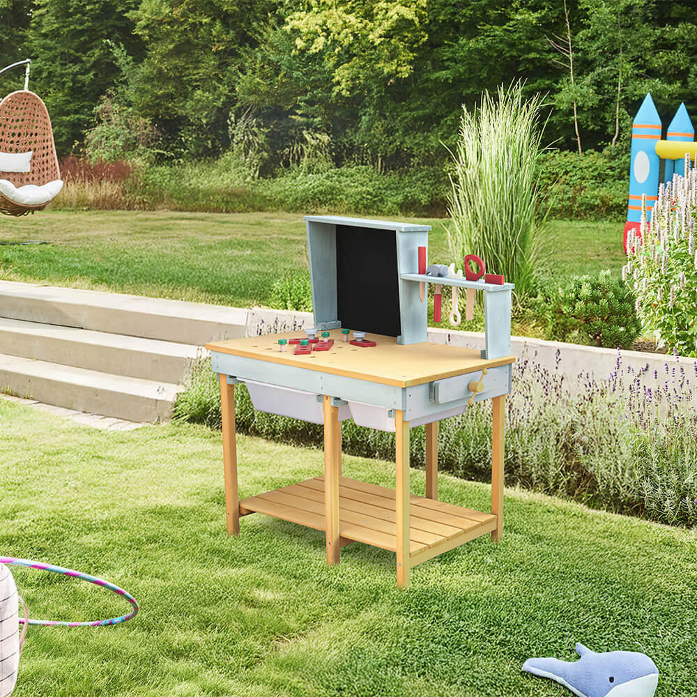 WERKBANK TOOL - Farbe: Blau - Blau, Holz (37/80/79.1cm) - Home Deluxe