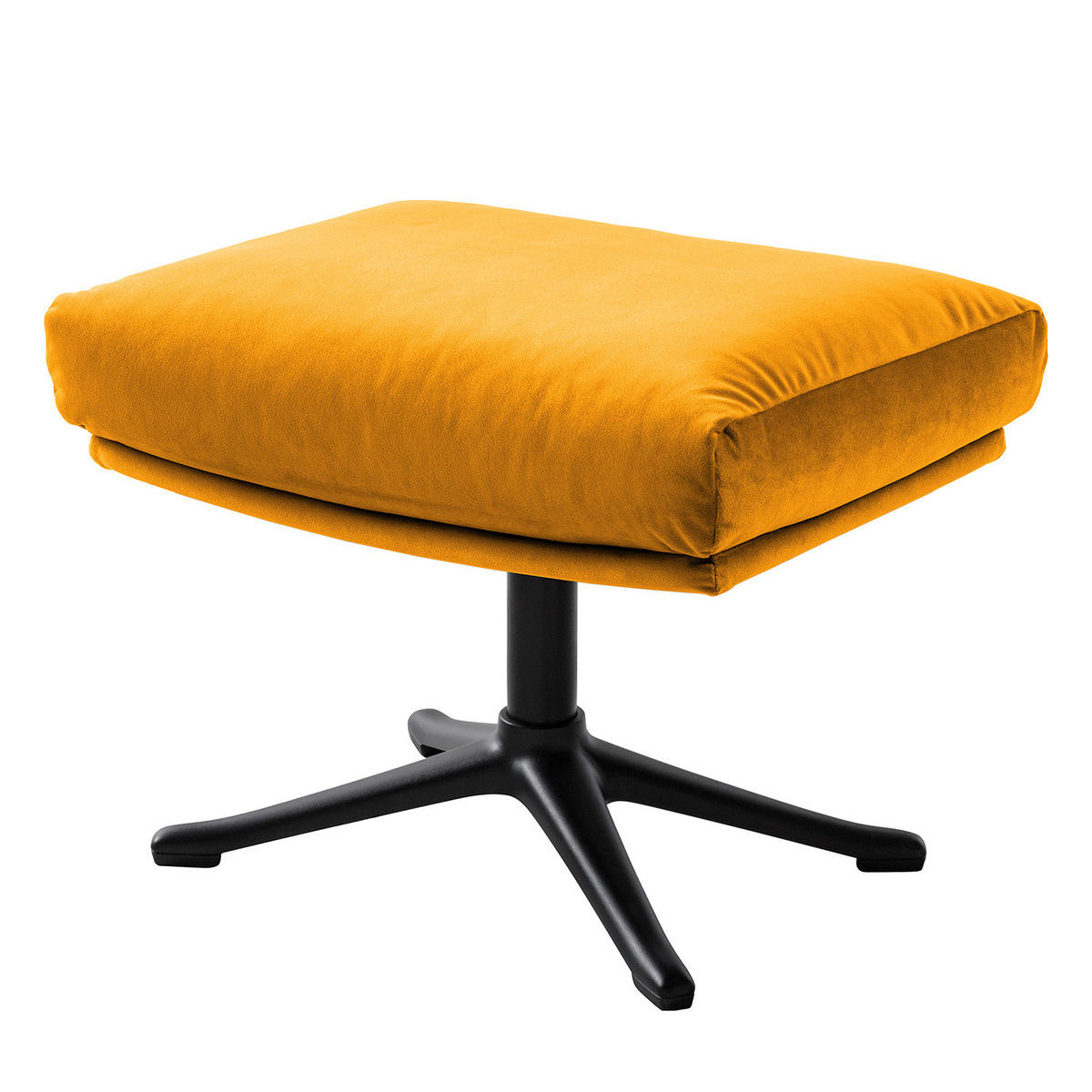 POLSTERHOCKER mit Kreuzfuß - Gelb/Schwarz, Textil (51/37/41cm) - home24