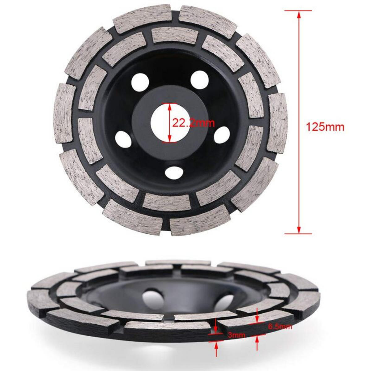 SCHLEIFSCHEIBE – 125 x 22,2 mm - Schwarz, Metall (12.5/12.5/1cm) - DCA
