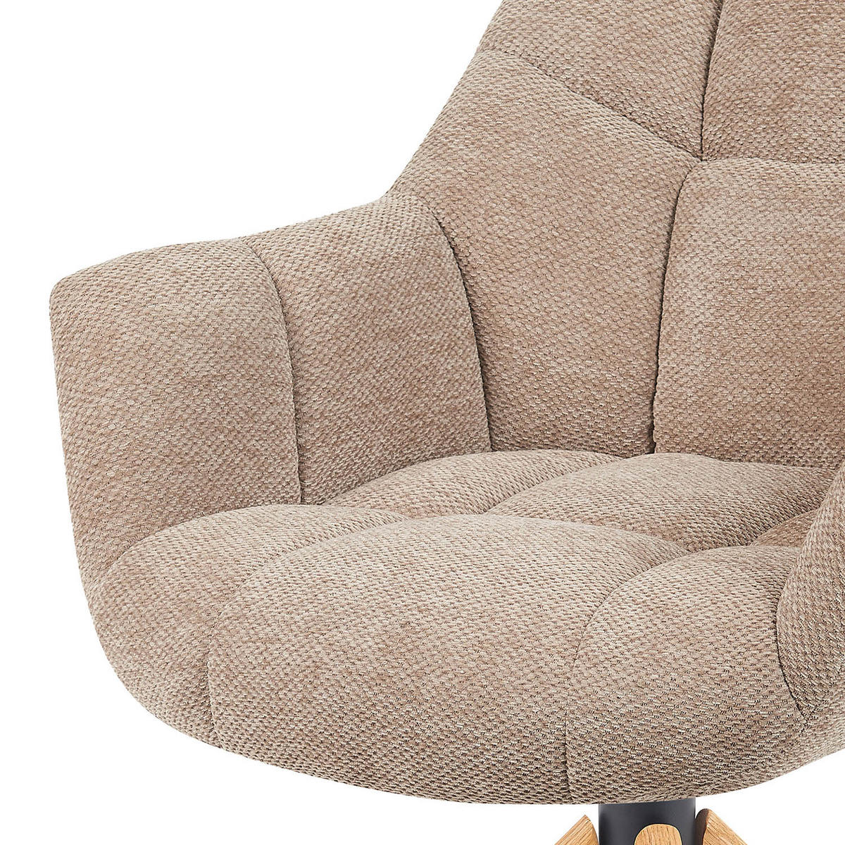 DREHSTUHL Mika-Nea - Honigeiche/Beige, Eichenholz/Holz (65/81/66cm) - DUBI Möbel