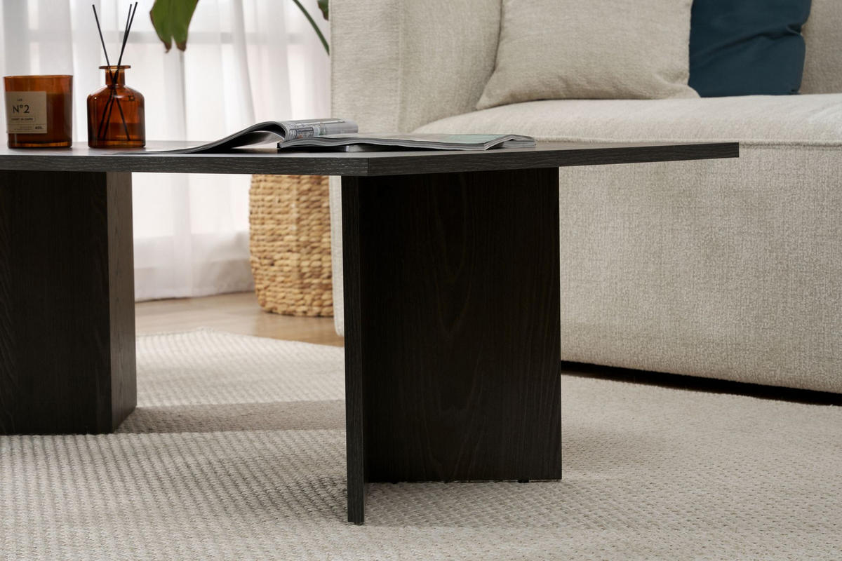 COUCHTISCH sabin Hochglanz Schwarz - Schwarz, Holzwerkstoff (119/60/40cm) - Habitat Garten
