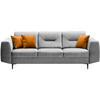 3-SITZER SOFA Venezia hellgrau mit schwarzen Beinen - Hellgrau/Schwarz, Textil (233/85/94cm) - Beautysofa