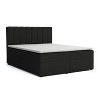 BOXBETT RICK 120/200 in Velours Schwarz H3 - Schwarz, Holz/Holzwerkstoff (120/200cm) - Deine Möbel 24