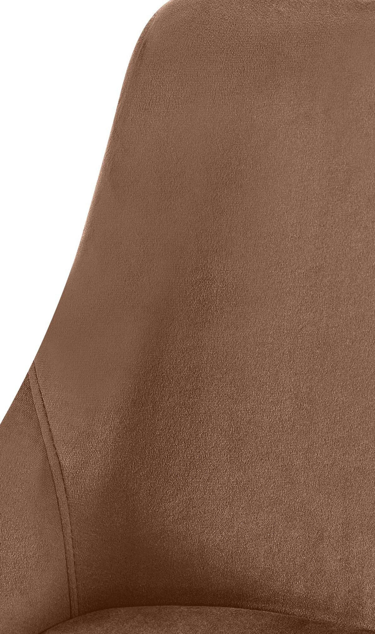 STUHL Samt Braun - Goldfarben/Braun, Textil (50/86/53cm) - CLP