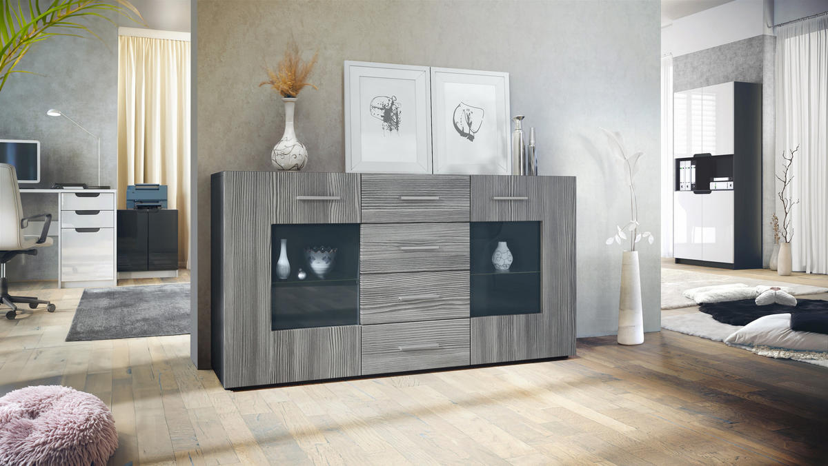 SIDEBOARD Noah Avola-Anthrazit - Anthrazit, Holzwerkstoff (139/72/35cm) - Vladon