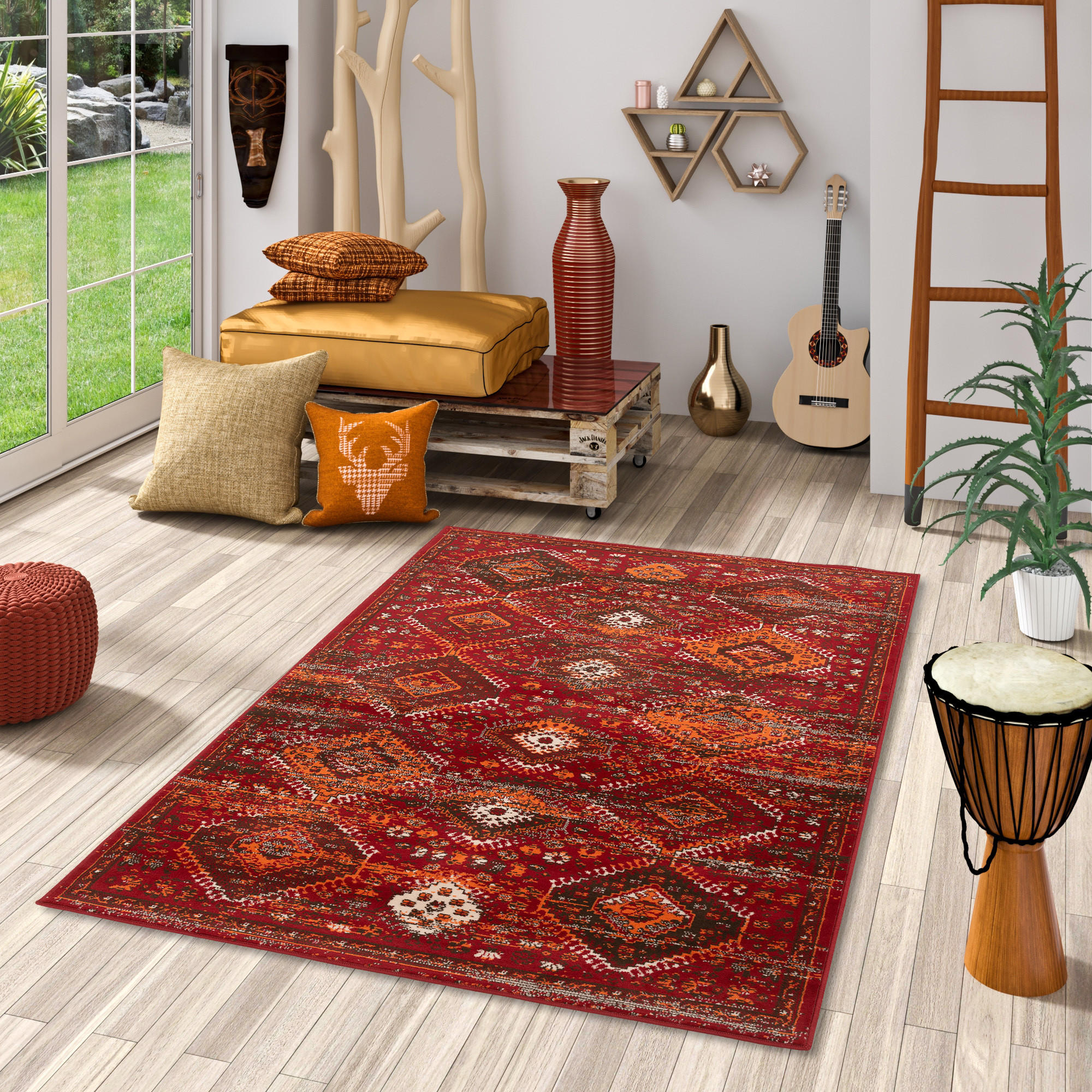 DESIGNER TEPPICH POP-VINTAGE ORIENT MODERN - Terra cotta, Textil (200/300cm) - Pergamon