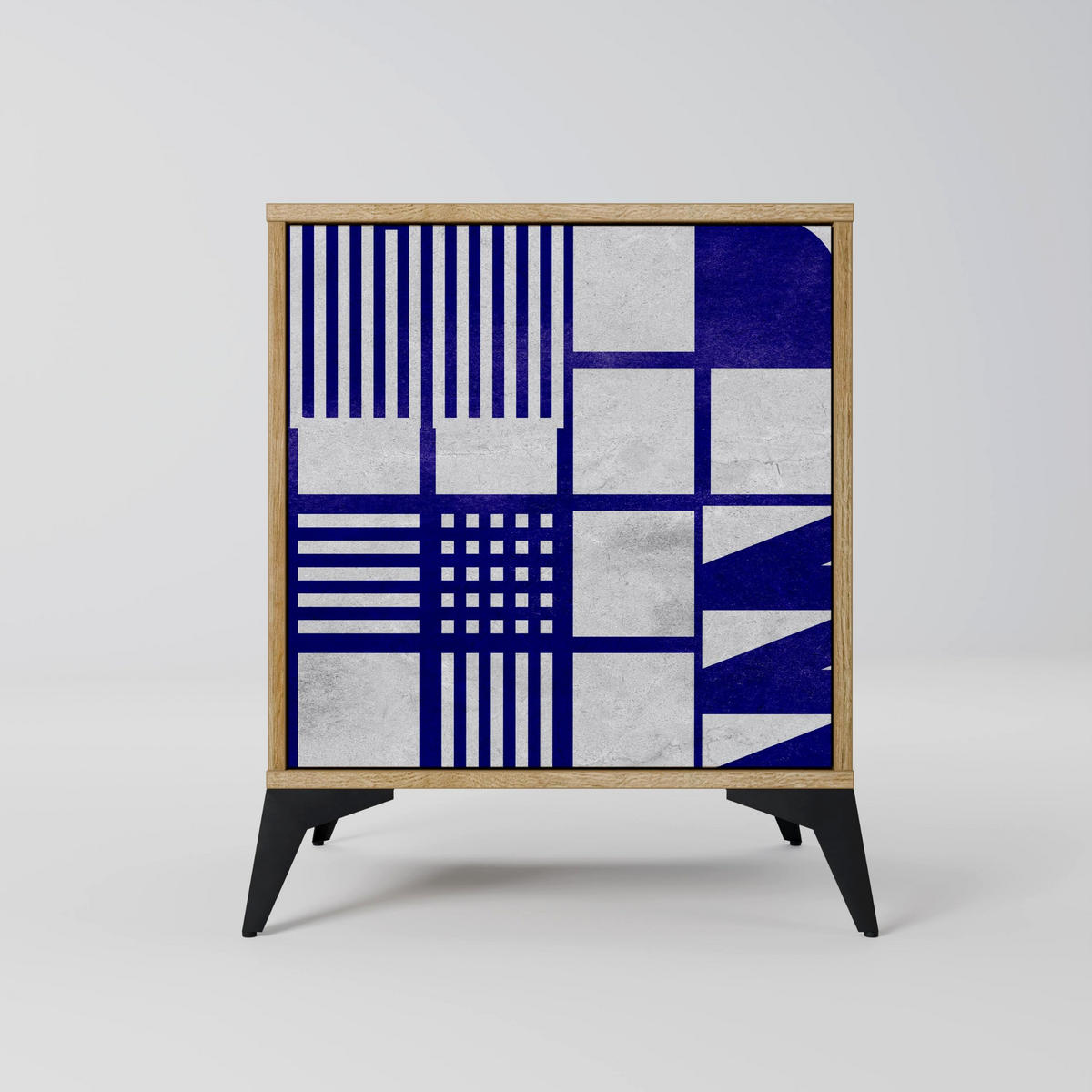 SIDEBOARD THE RIGHT PLACES, Eichefarben, 57,5x42x77,5 cm, Schräge Buchenholzfüße - Eichefarben/Buchefarben, Holzwerkstoff/Buchenholz (57.5/77.5/42cm) - SpaceRebels