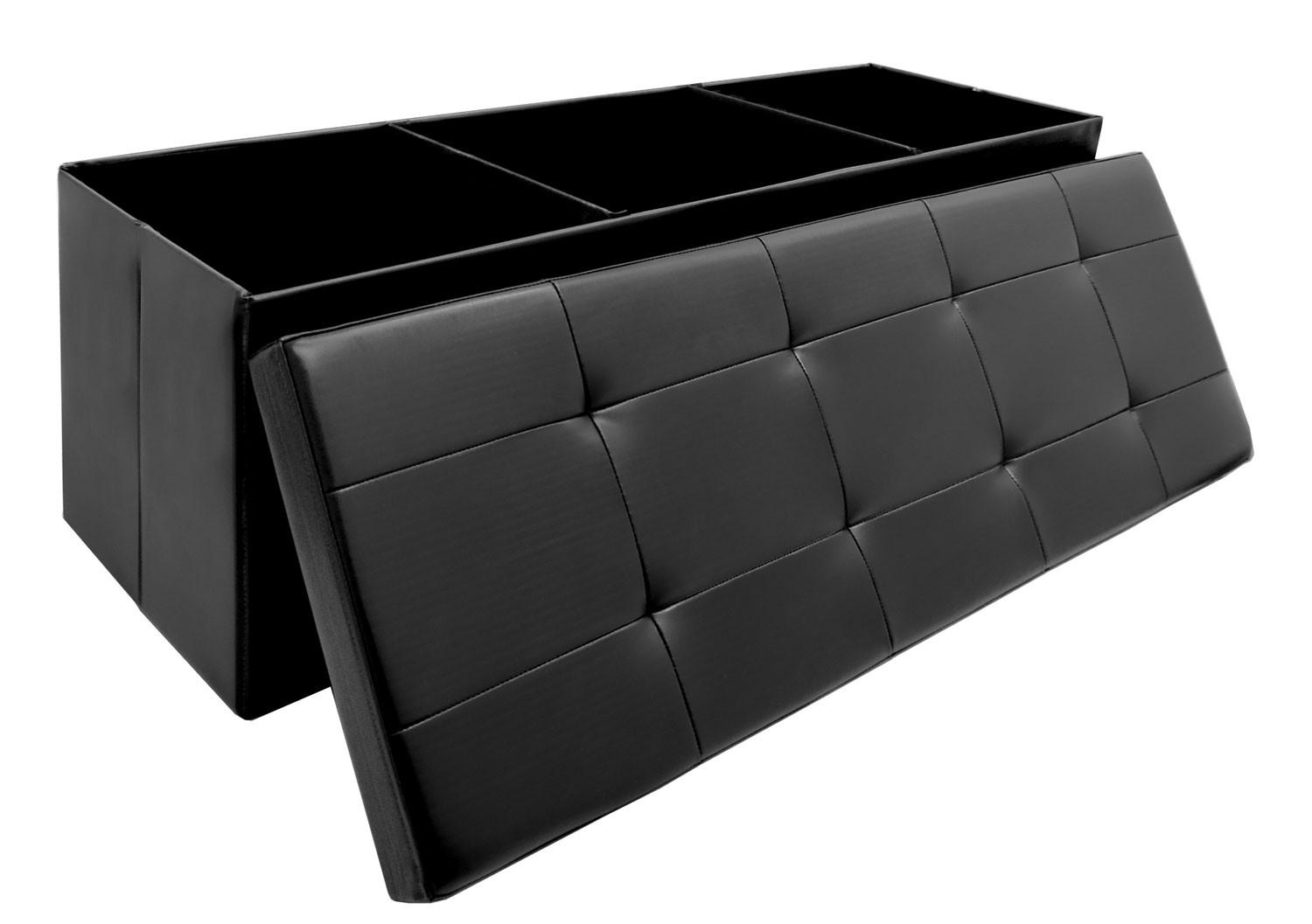 SITZBANK mit Stauraum, 110 cm, 120 Liter, Schwarz - Schwarz, Kunststoff (38/38/110cm) - Dunedesign