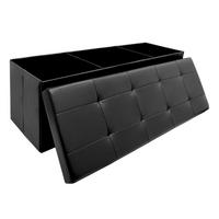 SITZBANK mit Stauraum, 110 cm, 120 Liter, Schwarz - Schwarz, Kunststoff (38/38/110cm) - Dunedesign