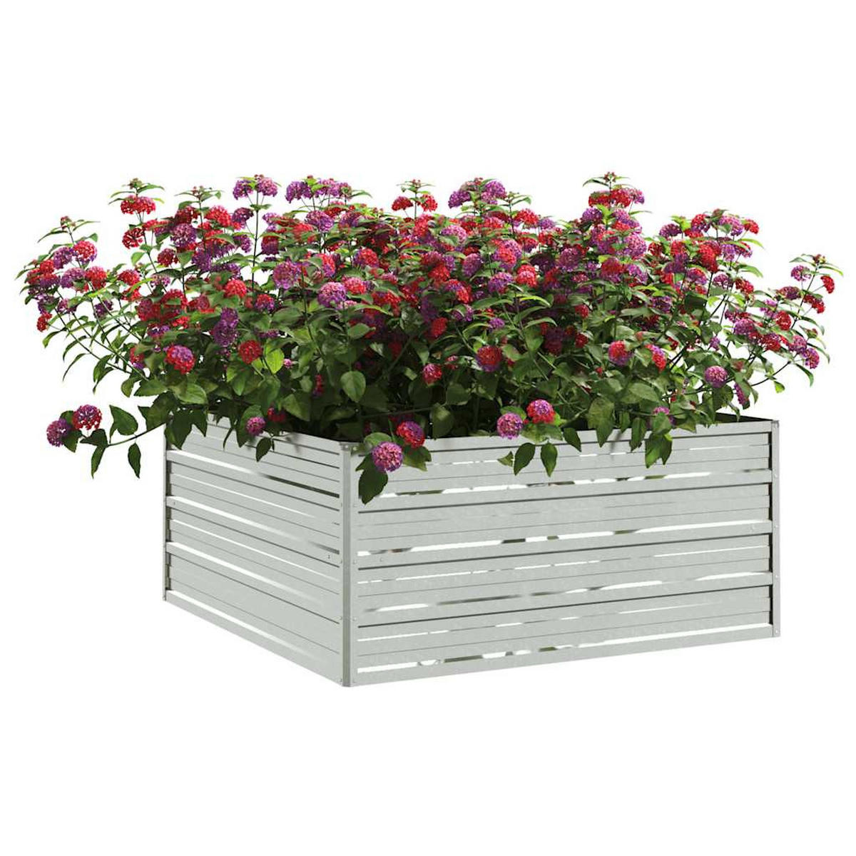 HOCHBEET 100/100/45cm, aus Verzinkter Stahl, Silber - Silberfarben, Metall (100/45/100cm) - vidaXL