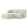ECKSOFA Links Bouclé Stoff Beige - Sandfarben/Schwarz, Holzwerkstoff/Kunststoff (178/166cm) - Makamii