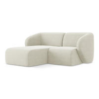 ECKSOFA Links Bouclé Stoff Beige - Sandfarben/Schwarz, Holzwerkstoff/Kunststoff (178/166cm) - Makamii