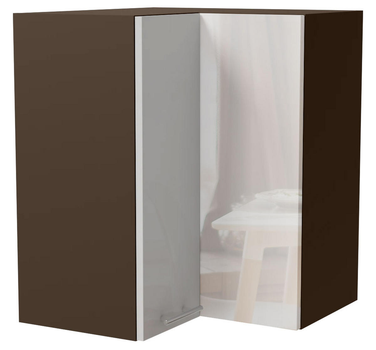 ECKHÄNGESCHRANK Essen W12/60 Weiß Hochglanz / Lava Matt 60 / 60 / 72cm - Dunkelgrau/Weiß Hochglanz, Holz/Holzwerkstoff (60/72/60cm) - Feldmann-Wohnen