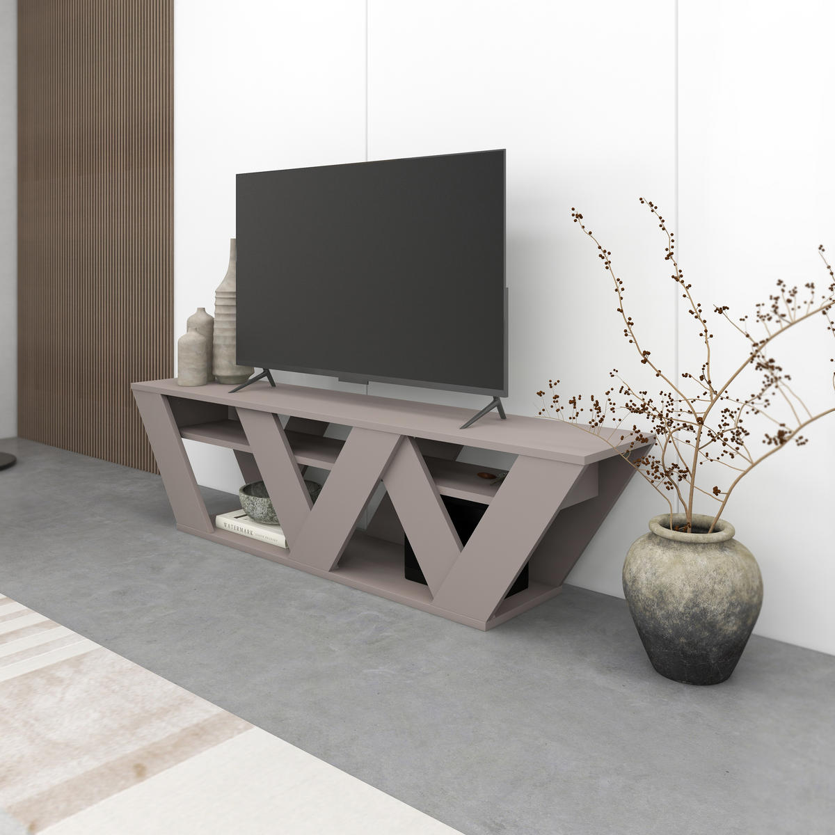 LOWBOARD Ralla Mocha 158/40/30 cm - Mokka, Holzwerkstoff (158/40/30cm) - Decortie