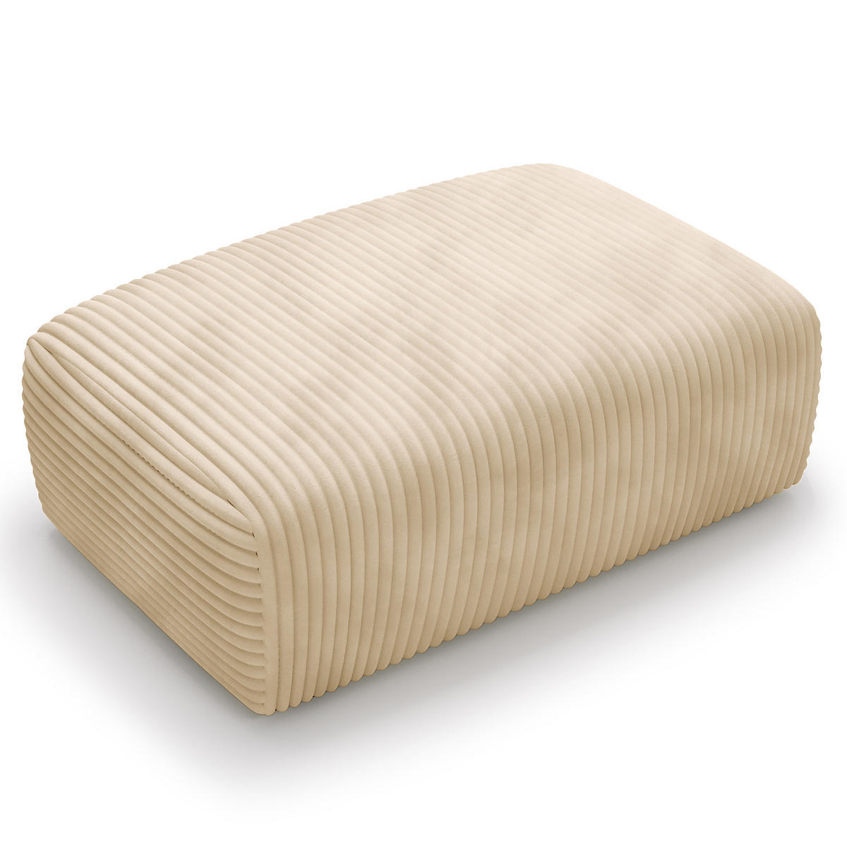 POLSTERHOCKER - Cord - Beige/Schwarz, Kunststoff/Textil (110/40/72cm) - home24