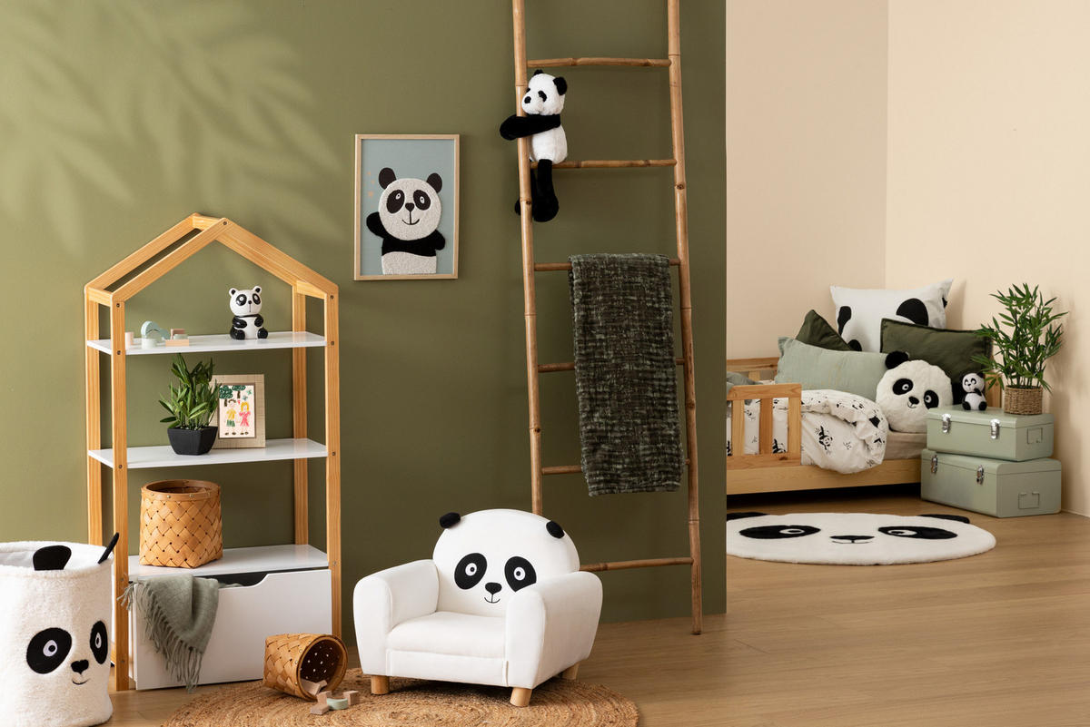 KISSEN mit Ohren Panda 27/27/10 cm - Weiß, Textil (27/27cm) - Atmosphera for kids