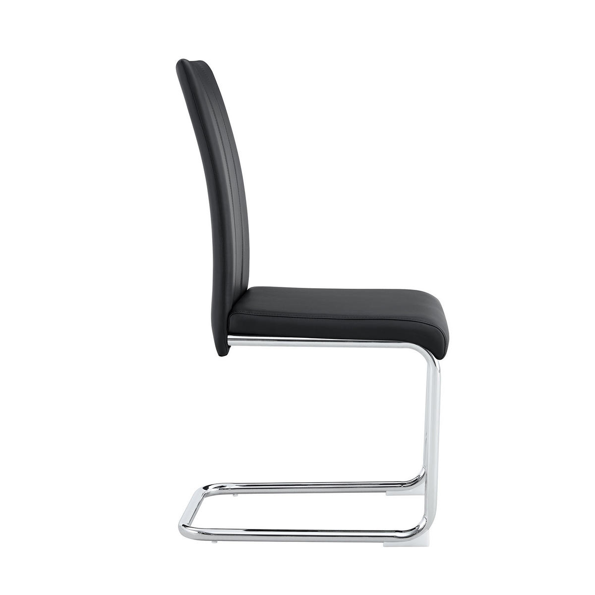 ESSZIMMERSTUHL ergonomisch PU-Leder Metall Schwarz - Schwarz, Metall (43/99/54.6cm) - Meubliv