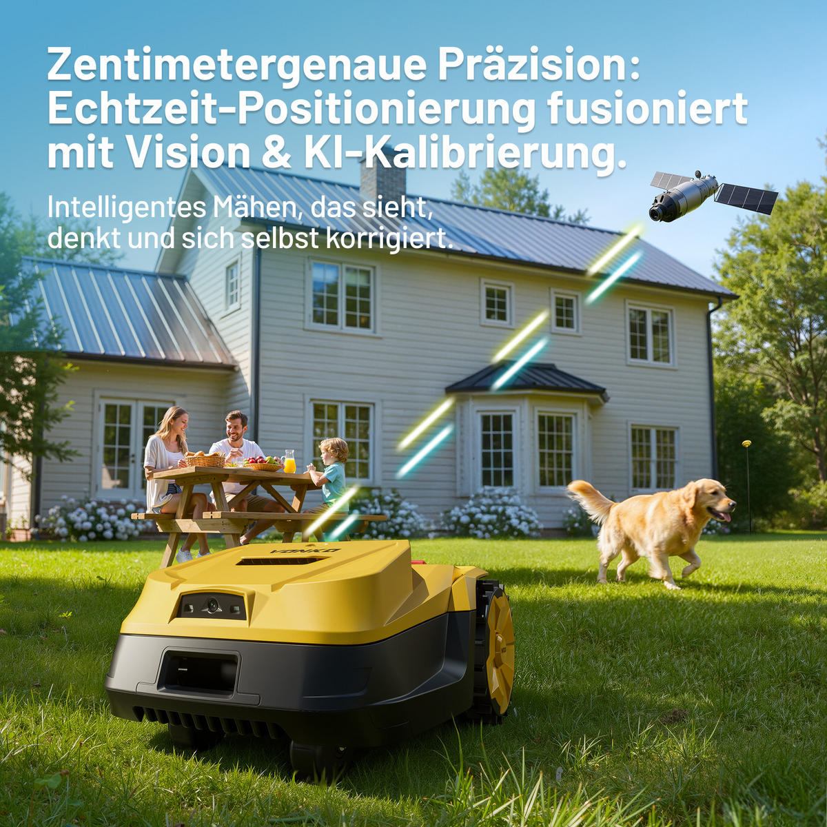 RASENMÄHROBOTER，M200 - Gelb, Kunststoff (41.5/26.5/60.2cm) - EVERCROSS BOT