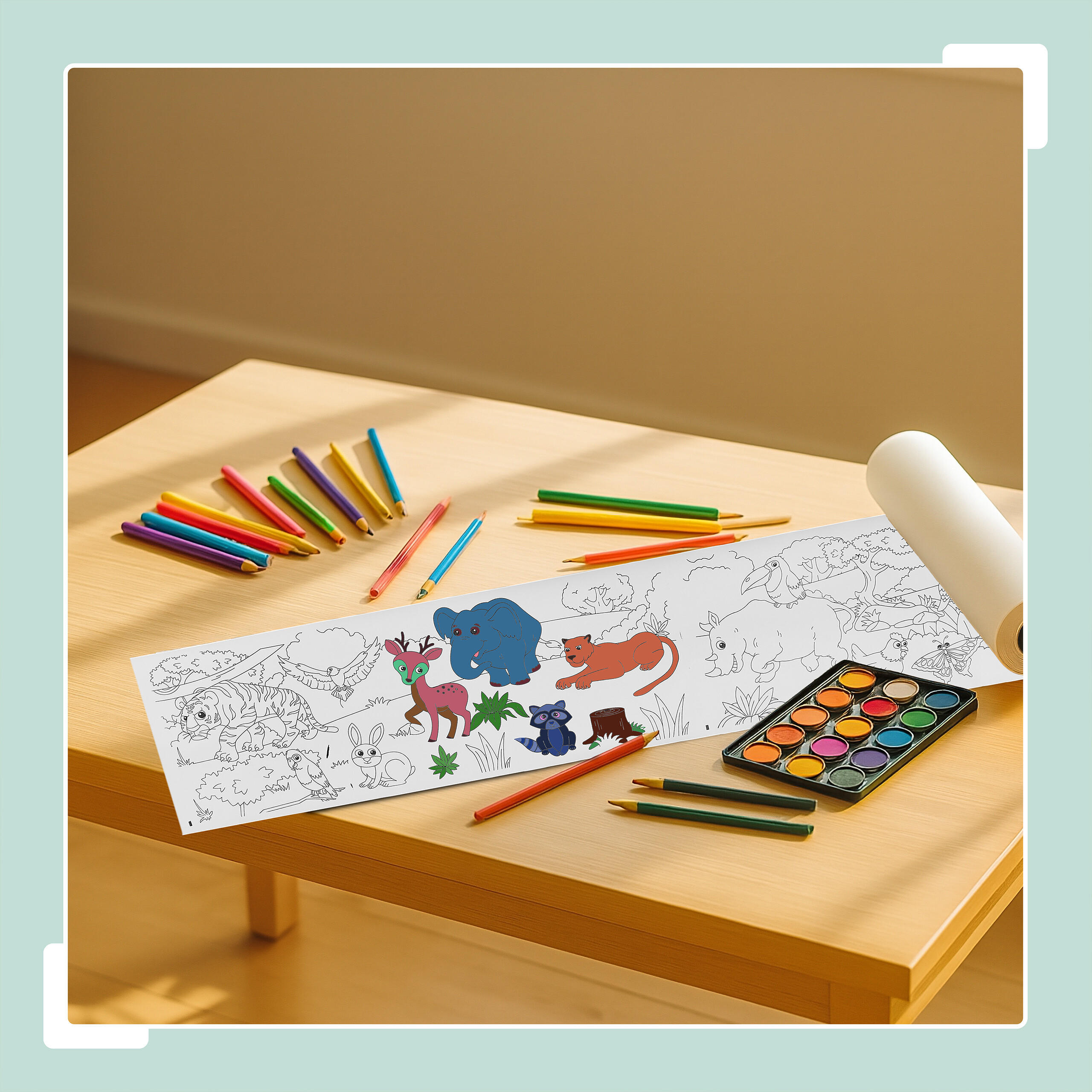 2XAUSMALTISCHDECKE - Multicolor, Papier (38/4/4cm) - Relaxdays
