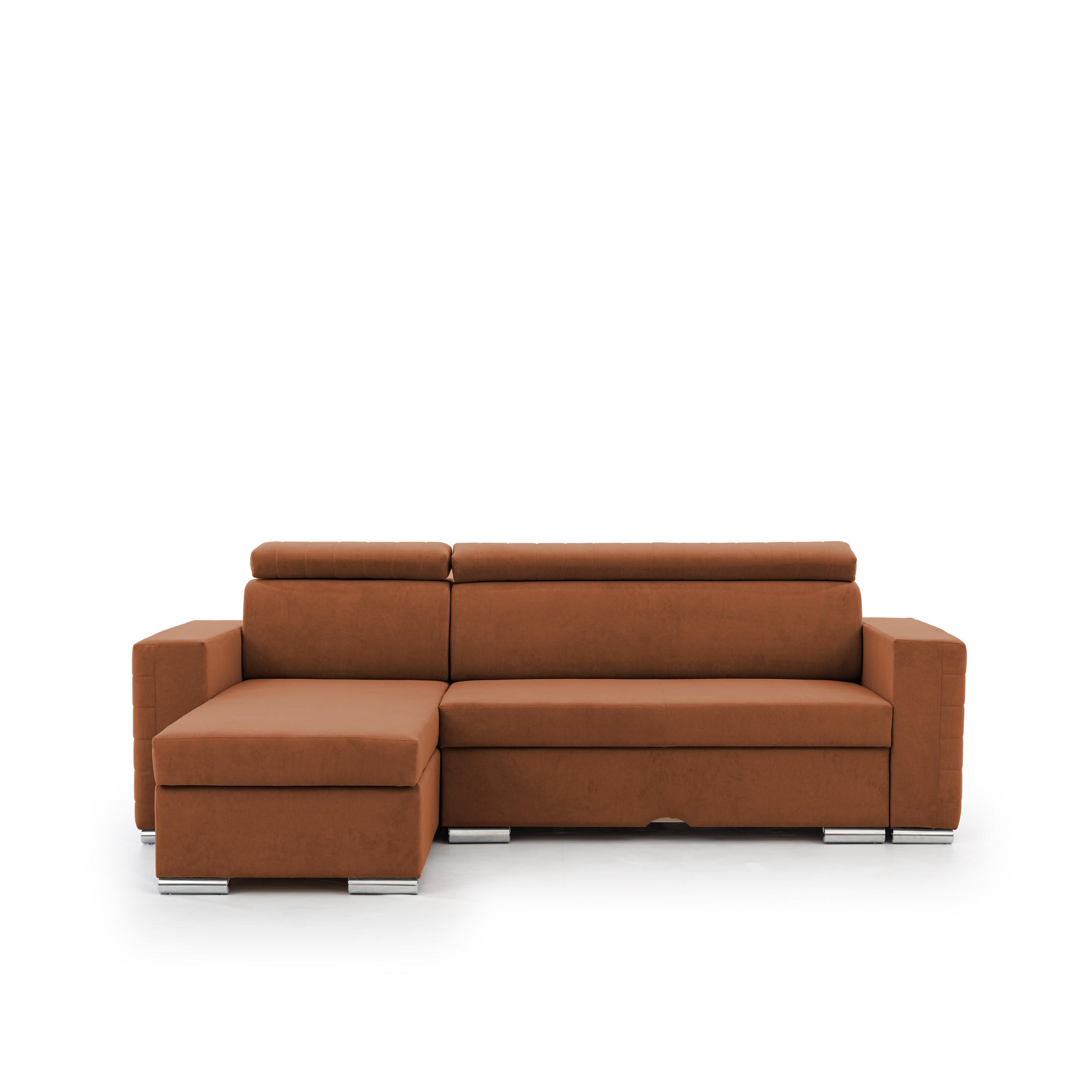 ECKSOFA Canton In Camelia - Braun, Holzwerkstoff/Textil (260/173cm) - Fun Möbel