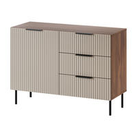 KOMMODE Almera 02 - Kaschmir/Nussbaumfarben, Holzwerkstoff/Metall (105/76/42cm) - MIRJAN24