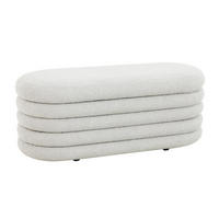 HOCKER BLOSSOM XL mit Aufbewahrung Boucle Weiß - Weiß, Textil (45/42/108cm) - SVITA