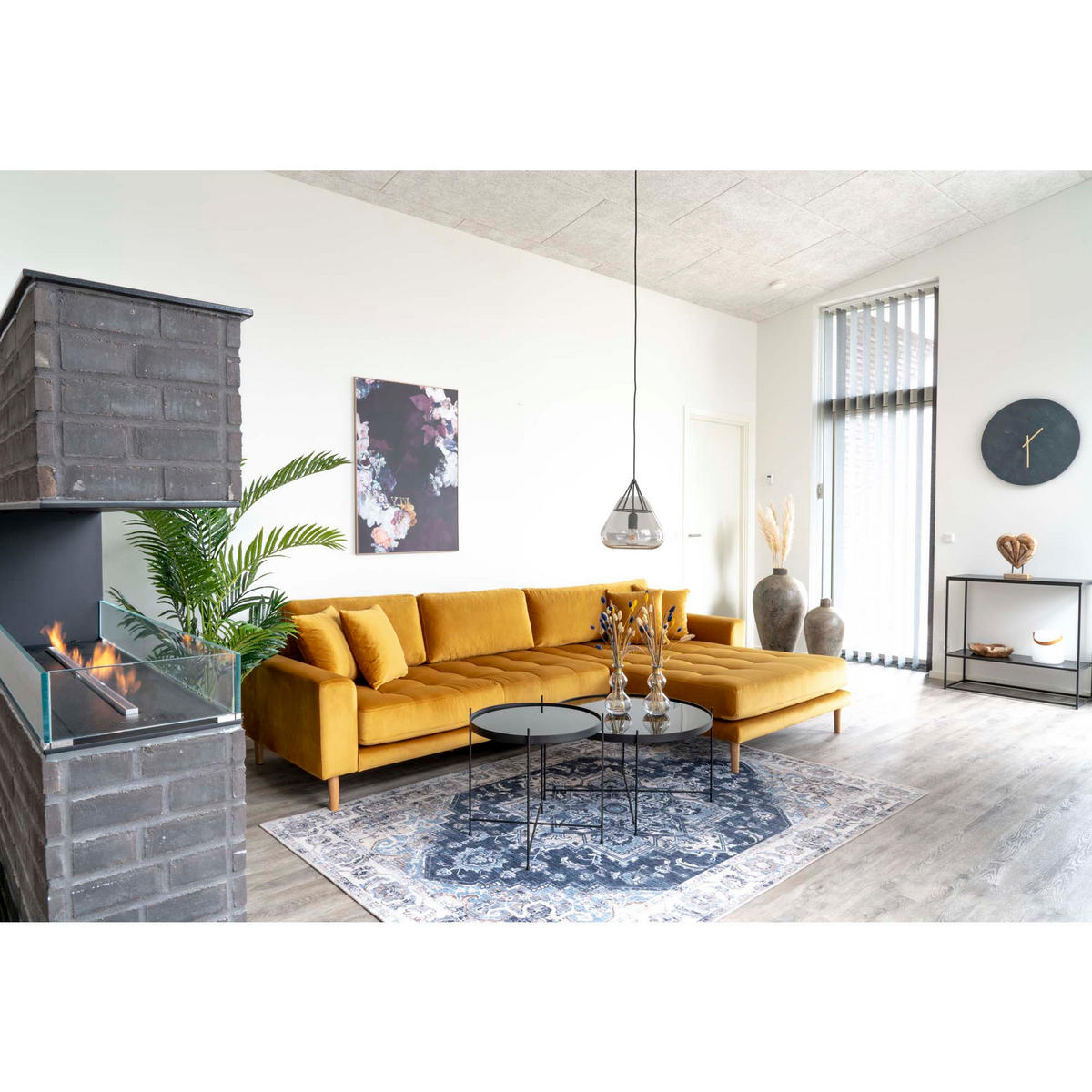 ECKSOFA Velours senfgelb - Gelb, Textil (290/170cm) - ebuy24