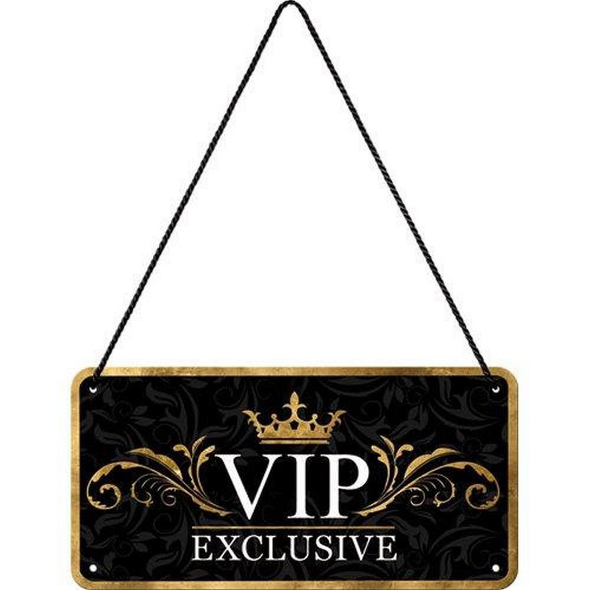 HÄNGESCHILD 10/20 cm Achtung VIP Exclusive - Multicolor, Metall (20/10/0.2cm) - Nostalgic-Art
