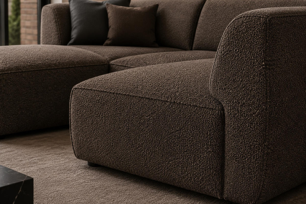 WOHNLANDSCHAFT MOVO - modulares Ecksofa braun – modernes Design und flexible Gestaltung, rechts - Dunkelgrün/Bordeaux, Kunststoff/Textil (156/78/345cm) - KS Home Concept