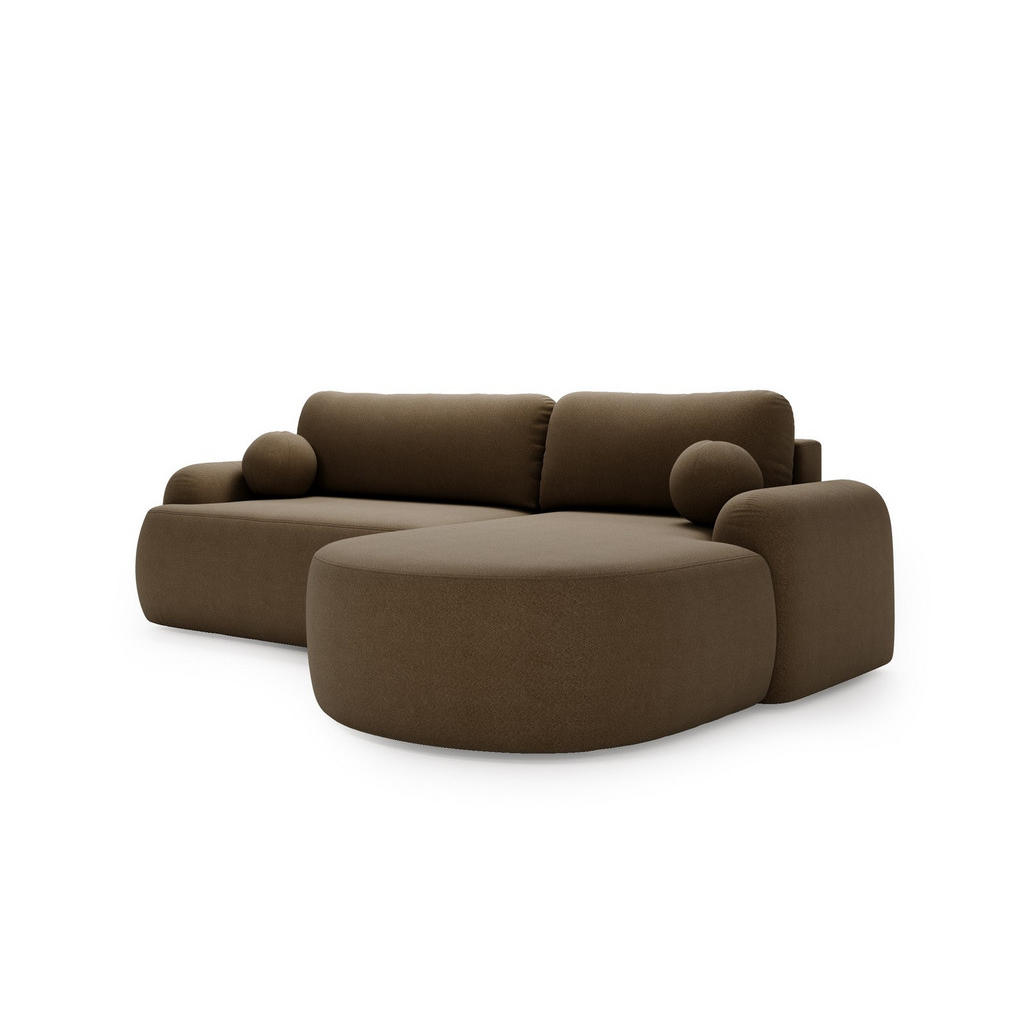 Thumbnail - Luxkor24 Ecksofa, Braun, Textil, L-Form,L-Form, 261x177 cm, Wohnzimmer, Sofas & Couches, Wohnlandschaften, Ecksofas