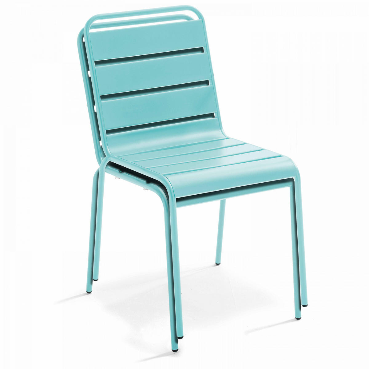 GARTENSTUHL, Türkisblau - Hellblau, Metall (42/83/53cm) - Oviala