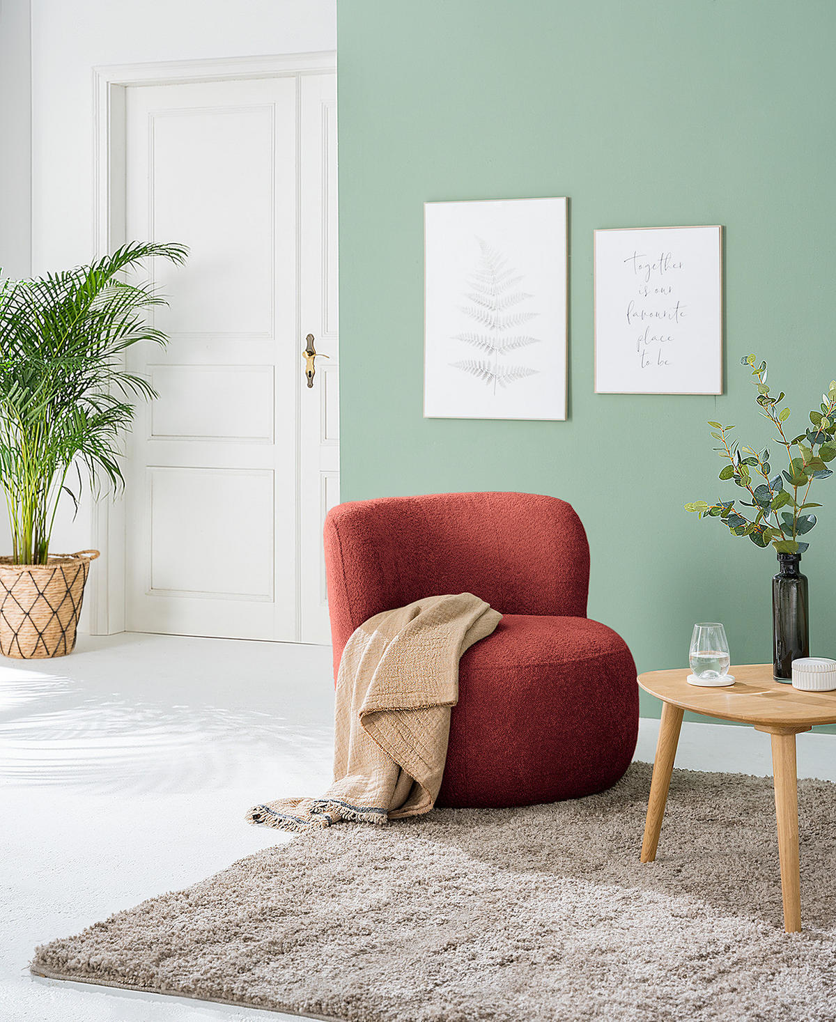 SESSEL - Weinrot/Schwarz, Kunststoff/Textil (78/75/84cm) - home24