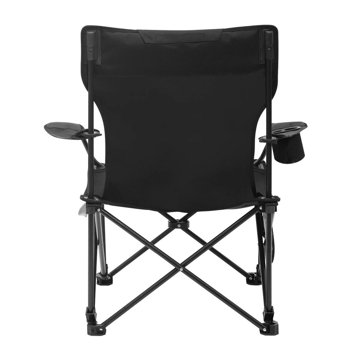 GARTENLIEGE Klappbar Schwarz mit Kopfstütze, Getränkehalter & Aufbewahrungstasche - Schwarz, Textil/Metall (58.5/83cm) - Kaket