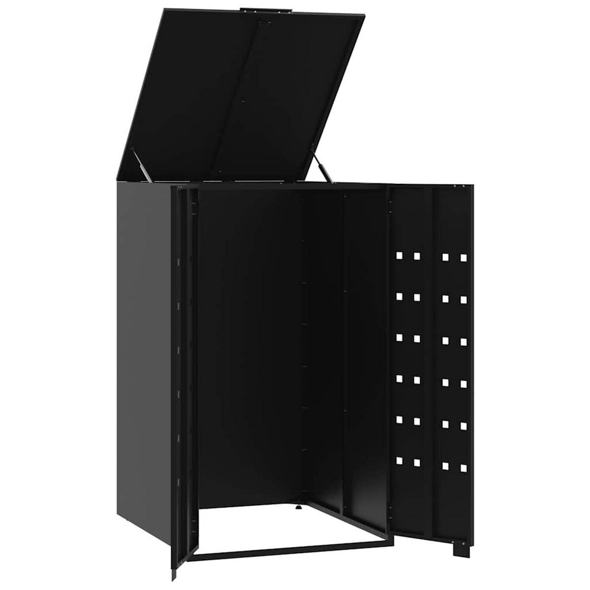 MÜLLTONNENBOX Gorilo für 1 Tonne Schwarz 69x79x117 cm - Schwarz, Metall (69/117/79cm) - DELUKE