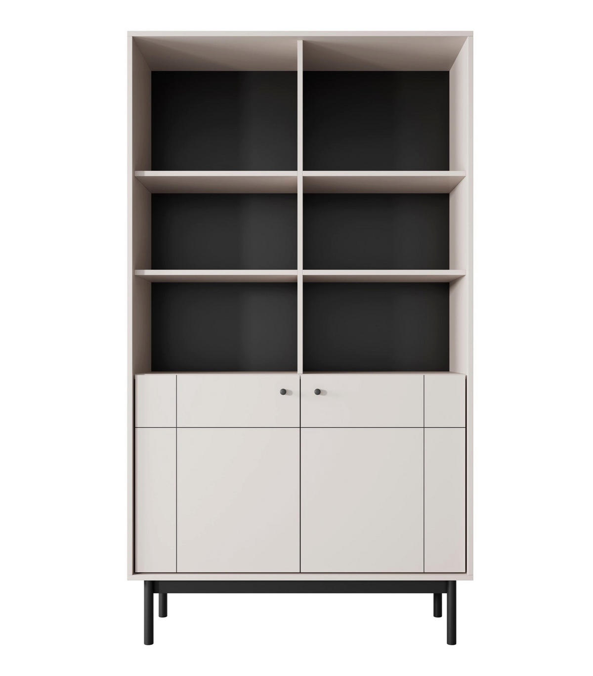 KNIŽNICA Japandies greige 104 cm - taupe, kompozitné drevo (103.5/184.6/39cm) - Selsey