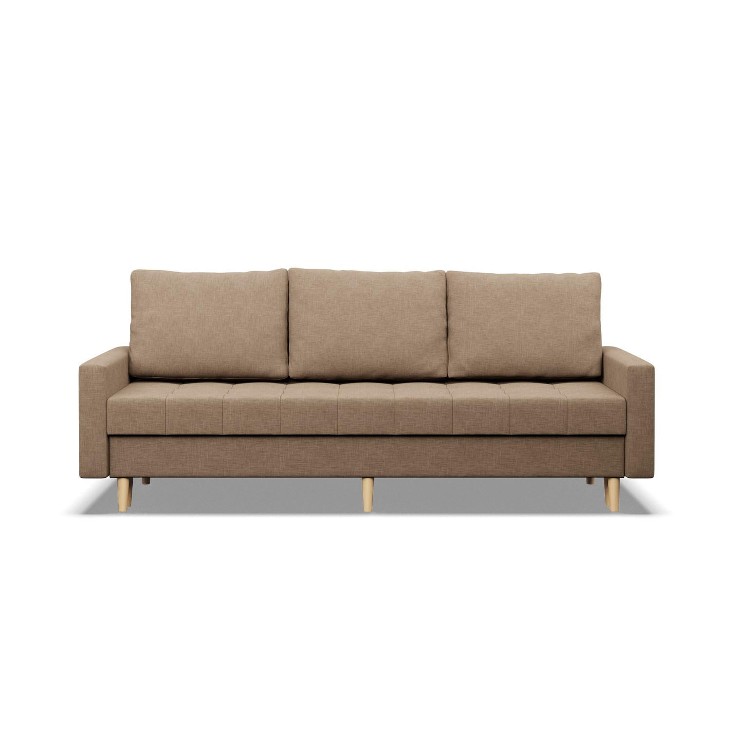 SOFA 3-SITZER MIT SCHLAFFUNKTION ELMA, Braun - Braun, Textil (212/88/92cm)