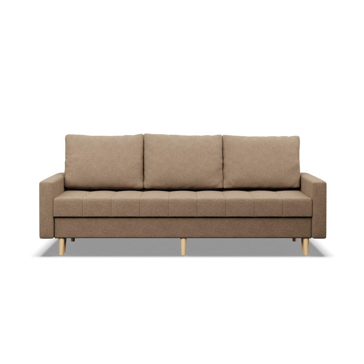 SOFA 3-SITZER MIT SCHLAFFUNKTION ELMA, Braun - Braun, Textil (212/88/92cm)