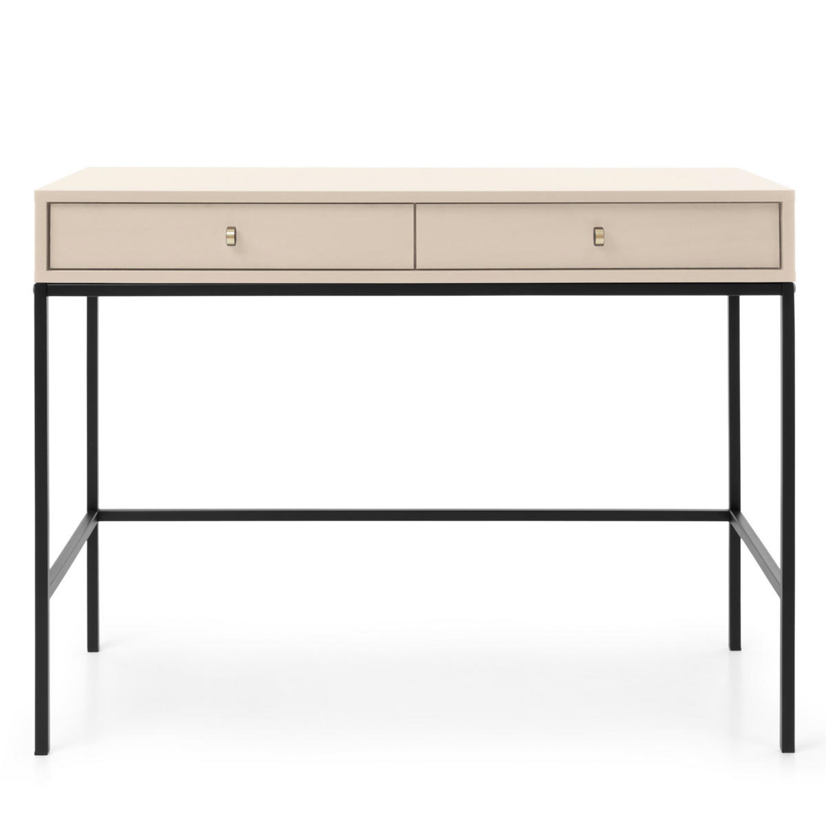 SCHMINKTISCH MONCTON TOA1-2S Metalgriffe, Beige - Beige, Holzwerkstoff/Kunststoff (104/78/50cm) - Komodee