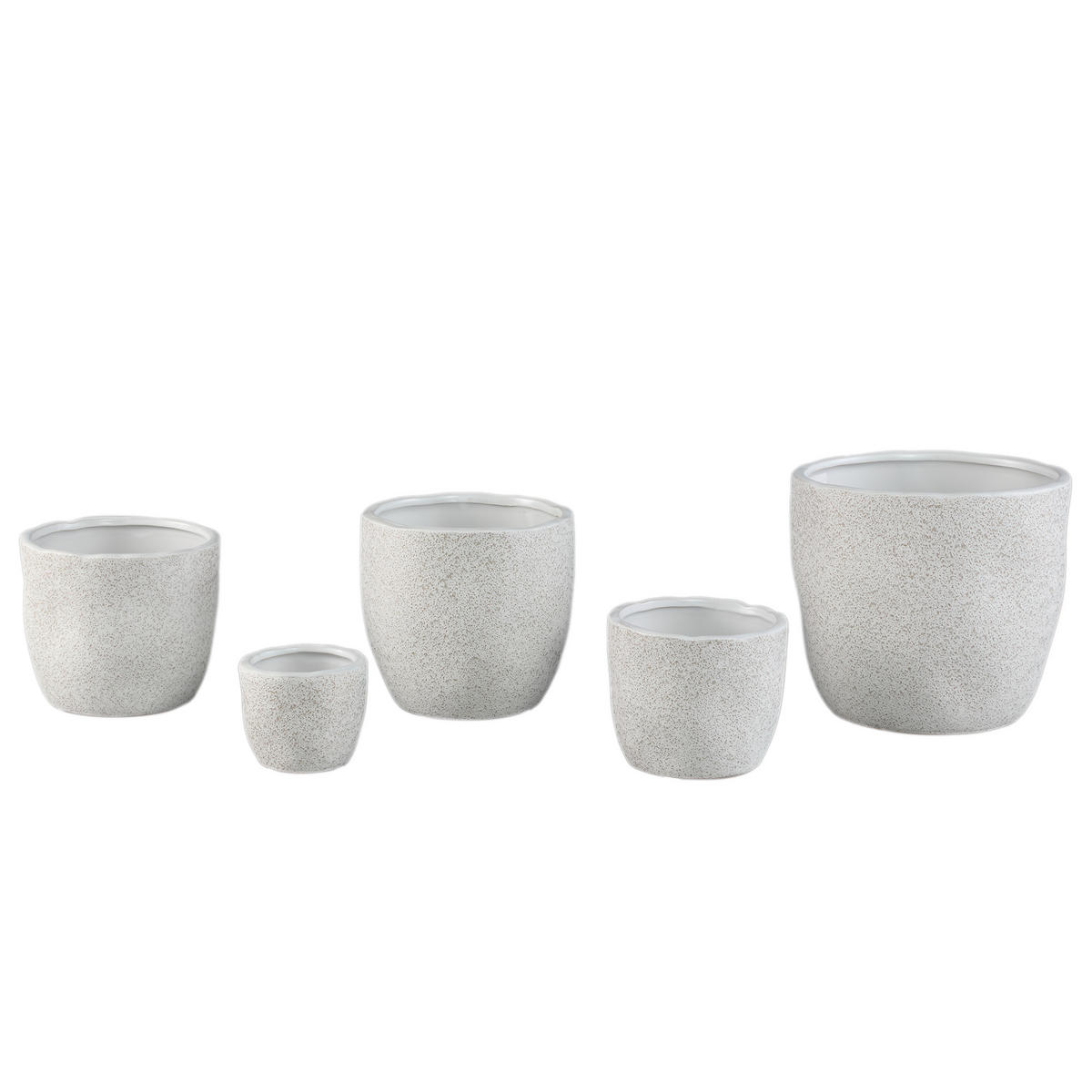 TOPF Anaraa Weiß 18/18/16cm - Weiß, Keramik (16cm) - PTMD Collection