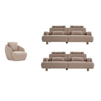 SITZGARNITUR Sandy Stellvariante:3+3+1 - Beige, Holz/Textil (230/90/100cm) - Villa Möbel