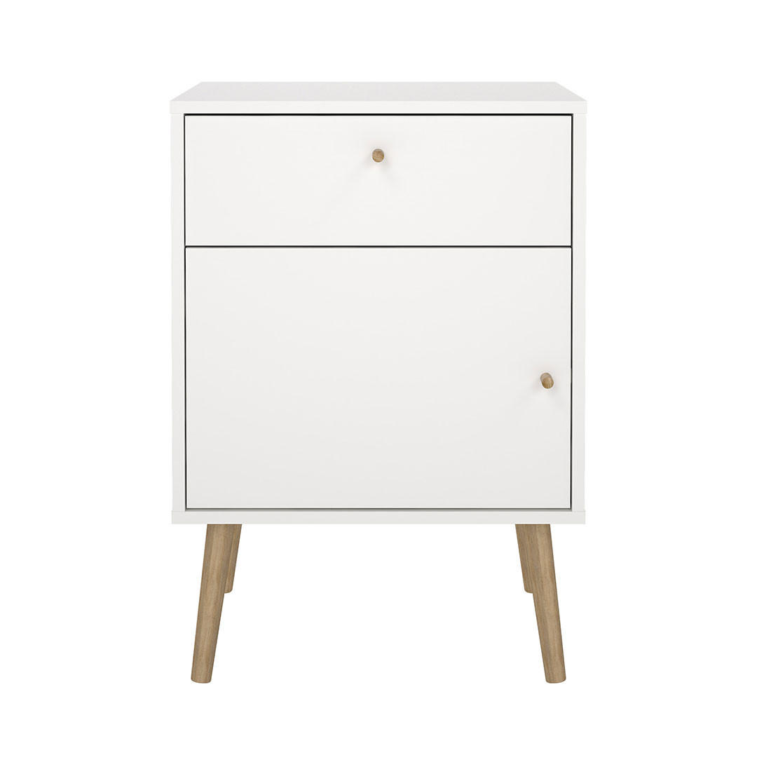 NACHTTISCH, Bodo, Weiß, Holzwerkstoff, 51 x 40 x 73 cm - Weiß, Holzwerkstoff (51/73/40cm) - ebuy24