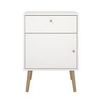 NACHTTISCH, Bodo, Weiß, Holzwerkstoff, 51 x 40 x 73 cm - Weiß, Holzwerkstoff (51/73/40cm) - ebuy24
