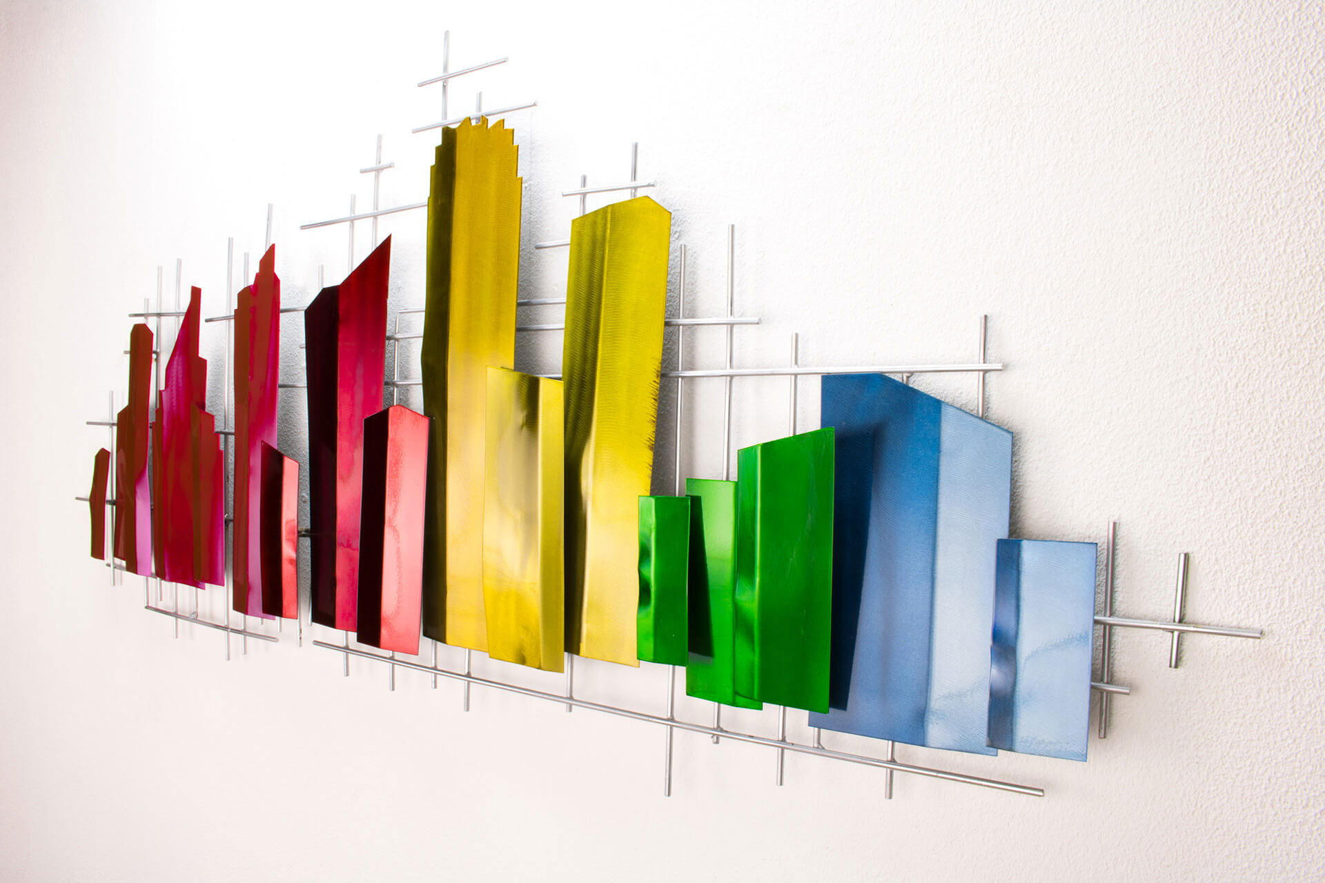 WANDDEKO Bunt 130/60 cm - Multicolor, Metall (4.02/60/6cm) - KUNSTLOFT