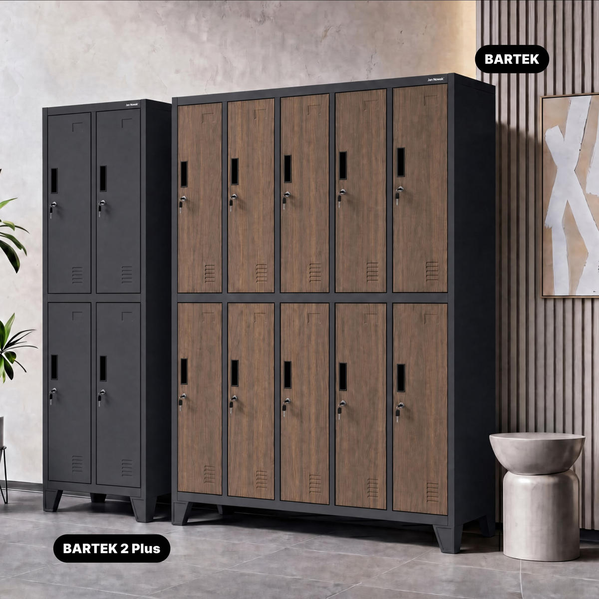 SCHLIESSFACHSCHRANK Bartek - Braun, Metall (136/172/45cm) - Jan Nowak