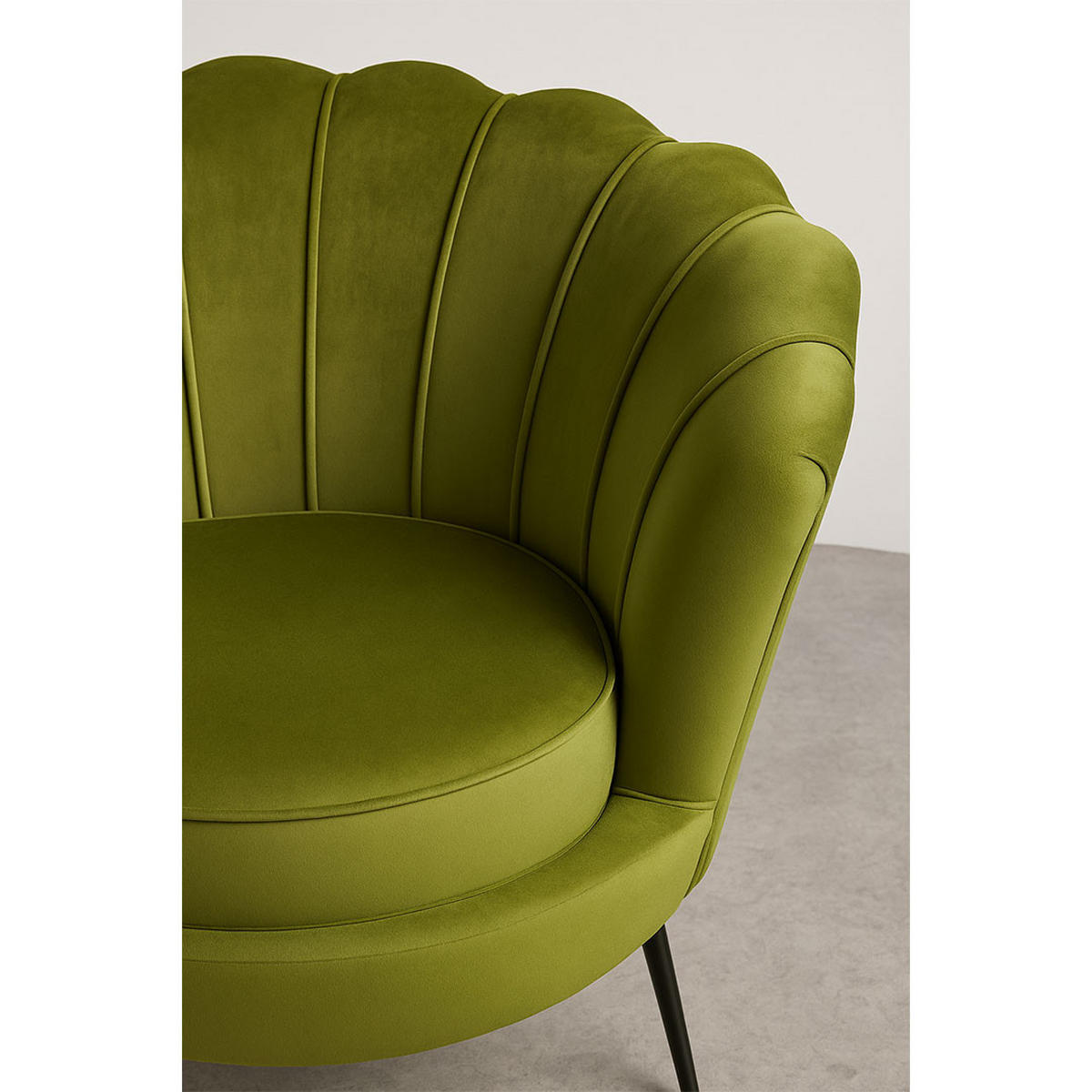 SESSEL Nice Velours Grün - Grün, Textil/Metall (83/75/76cm) - ebuy24