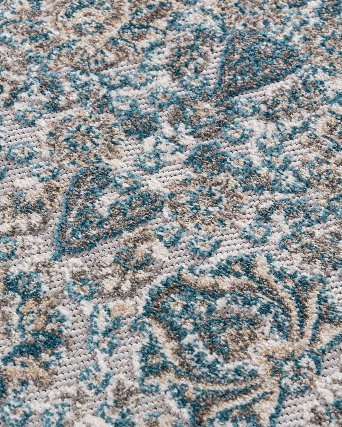 KOBEREC modrý béžový krémový - 250 x 350 cm - modrá/krémová, textil (250/350cm) - Mazovia