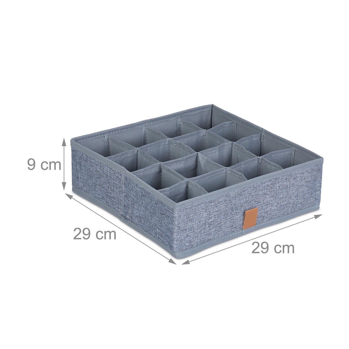 4XORGANIZÉR na bielizeň - sivá, textil/plast (29/9/29cm) - Relaxdays